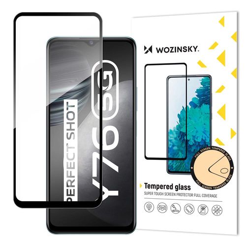 Wozinsky Tempered Glass Full Glue Super Tough Screen Protector Full Coveraged with Frame Case Friendly for Vivo Y76 5G / Y76s / Y74s black, Wozinsky 5907769319754 5907769319754