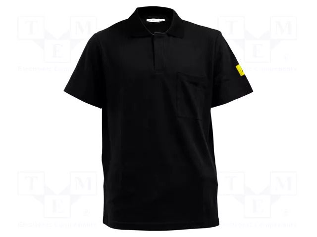 Polo shirt; ESD; XL; cotton,polyester,conductive fibers; black ANTISTAT ATS-108-6544
