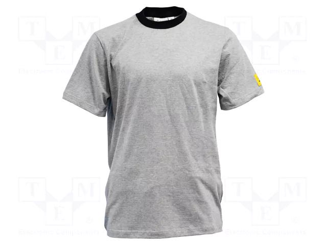 T-shirt; ESD; S; cotton,conductive fibers; grey ANTISTAT ATS-108-6560