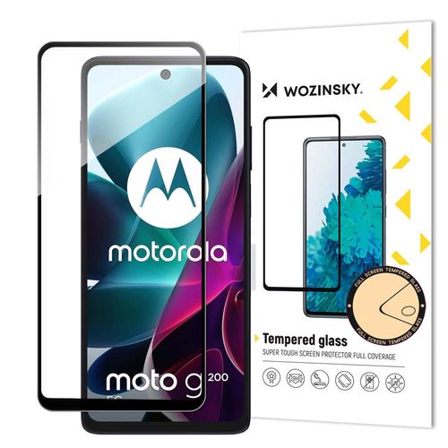 Wozinsky Full Glue Tempered Glass Motorola Moto G200 5G 9H Full Screen Tempered Glass with Black Frame, Hurtel 5907769340154 5907769340154