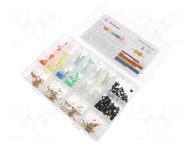 Diode: LED-kit; THT; 3mm,5mm; 560pcs; 1.8÷2.4/2.7÷3.4VDC; 20mA; 30° OPTOSUPPLY OKLEDT02406A