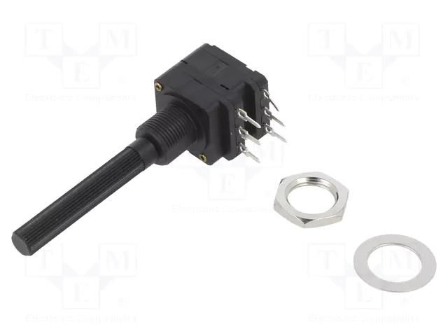 Potentiometer: shaft; 100Ω; 200mW; THT; 6mm; plastic; stereo; carbon PIHER 6PSI-100R