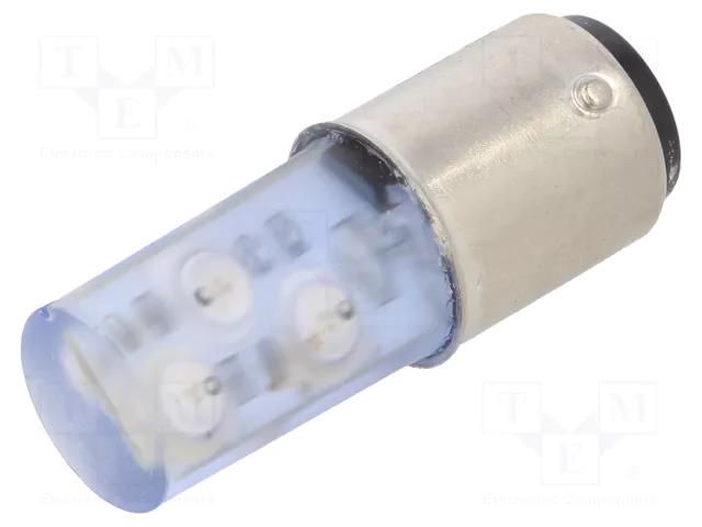 LED lamp; blue; BA15D; 230VAC POLAM-ELTA LB-S-BA15D-230AC