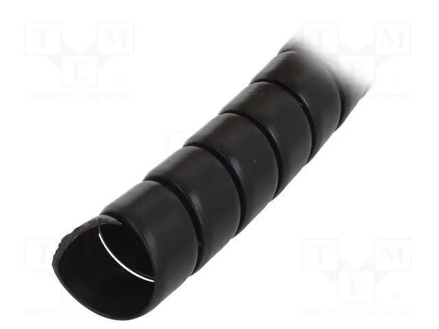 Spiral wrapping; ØBundle : 34mm; polypropylene; black; L: 1m HELLERMANNTYTON SPF30-PP-BK