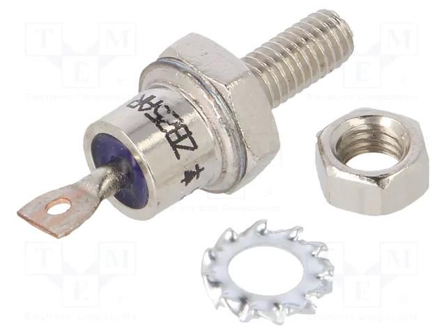Diode: rectifying; 1.2kV; 25A; cathode to stud; DO5; M5; screw type HUAJING ZB25AR12V-HUA