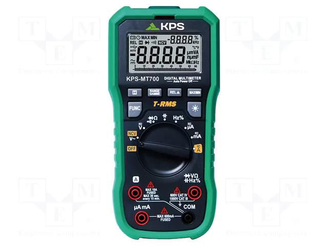 Digital multimeter; USB; LCD; (6600); True RMS; Diode test: 3.2V KPS KPS-MT700