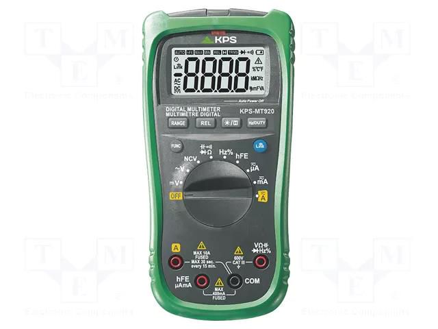 Digital multimeter; LCD; (4000); VDC: 400mV,4V,40V,400V,600V KPS KPS-MT920