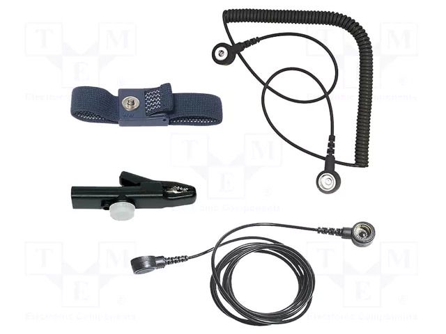 Wristband; ESD; blue (dark); 2.4m; press stud male 4mm BERNSTEIN BRN-9-350