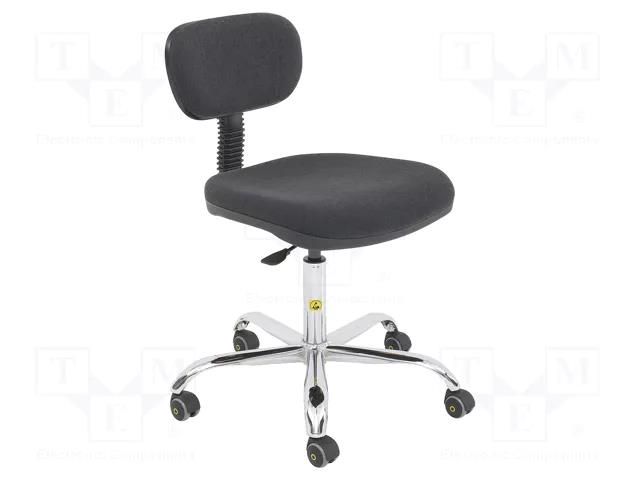 Chair; ESD; Seat dim: 460x430mm; Back dim: 360x210mm; 480÷610mm RT WORK ESD-CHAIR01