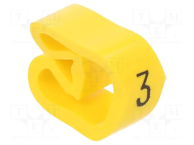 Markers; Marking: 3; 8÷16mm; PVC; yellow; -30÷60°C; leaded; PA-3 PARTEX PA-30006AV40.3