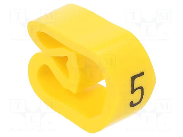 Markers; Marking: 5; 8÷16mm; PVC; yellow; -30÷60°C; leaded; PA-3 PARTEX PA-30006AV40.5