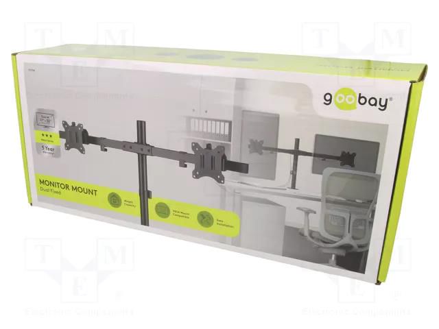 Monitor holder; 9kg; 17÷32"; Arm len: 375mm; for two monitors Goobay GOOBAY-59394