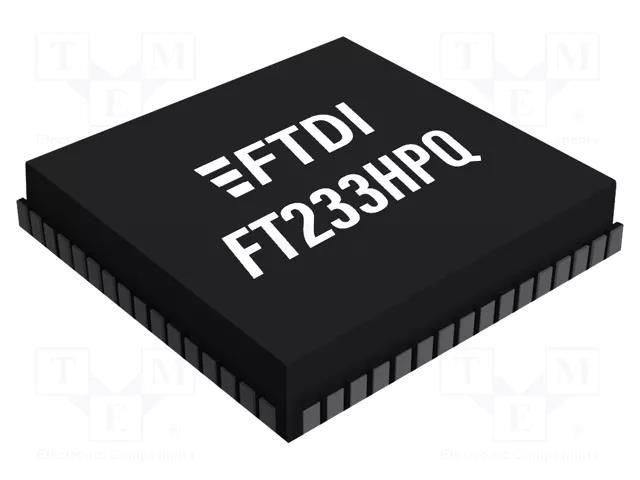 IC: interface; I2C,MPSSE,SPI,UART,USB C; Hi-Speed; 3÷3.6VDC FTDI FT233HPQ-TRAY