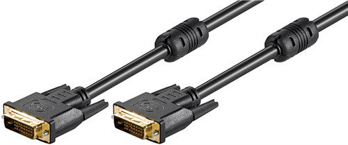 DVI-D Full HD Cable Dual Link, gold-plated, 2 m, black - DVI-D male Dual-Link (24+1 pin) > DVI-D male Dual-Link (24+1 pin) 93110