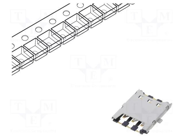 Connector: for cards; Nano SIM; push-pull,with hinged cover; SMT GCT SIM8051-6-0-14-00A