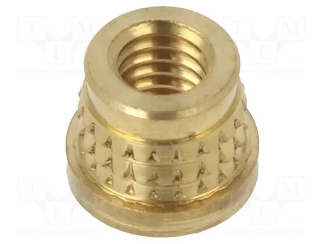 Threaded insert; brass; M3,5; BN 37901; L: 4.1mm; for plastic TAPPEX KVT-073M3.5