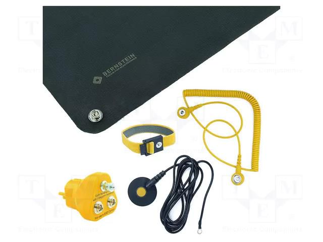Mat: table set; ESD; L: 500mm; W: 400mm; Thk: 0.5mm; black BERNSTEIN BRN-9-354-A