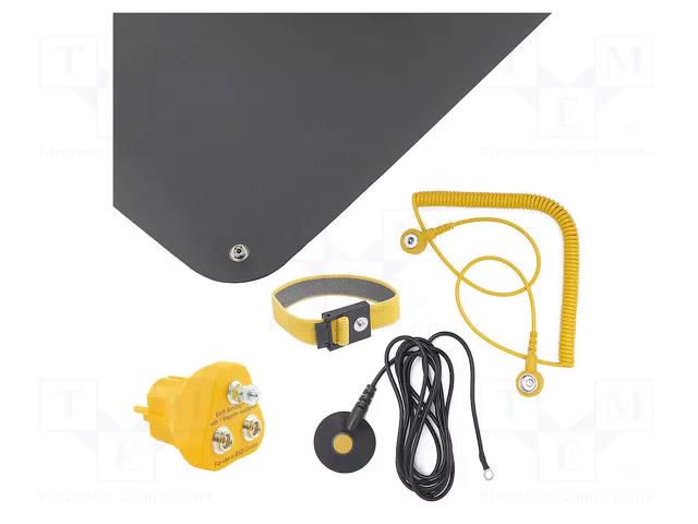 Mat: table set; ESD; L: 900mm; W: 610mm; Thk: 1.5mm; black BERNSTEIN BRN-9-360-A