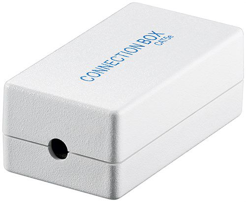 Network Connection Box CAT 5e (100 MHz), UTP, UTP, silver - to connect 2x Ethernet cables, unshielded, termination strip for tool-free IDC mounting 93254