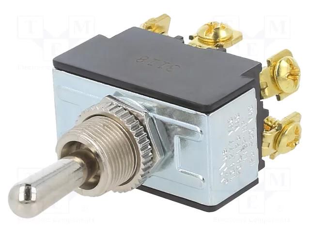 Switch: toggle; Pos: 3; DPDT; ON-OFF-(ON); 21A/14VDC; Leads: screw SWITCH COMPONENTS TB1-2H-DC-6
