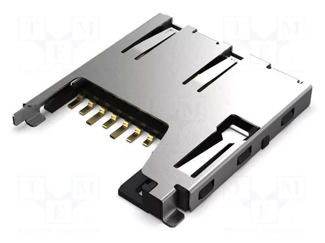 Connector: for cards; microSD; push-push; SMT; gold flash; PIN: 8 GCT MEM2061-01-188-00A