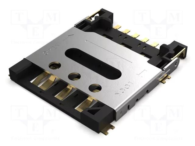 Connector: for cards; Nano SIM; with hinged cover; SMT; PIN: 6 GCT SIM8060-6-0-14-00A