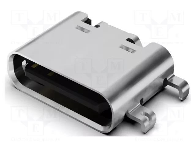 Connector: USB C; socket; SMT; PIN: 16; horizontal; USB 2.0; 5A GCT USB4500-03-1-A
