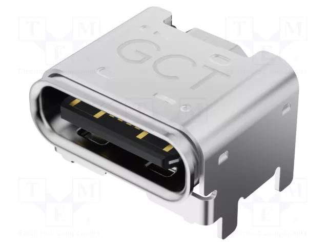 Connector: USB C; socket; SMT; PIN: 16; horizontal; top board mount GCT USB4800-03-A