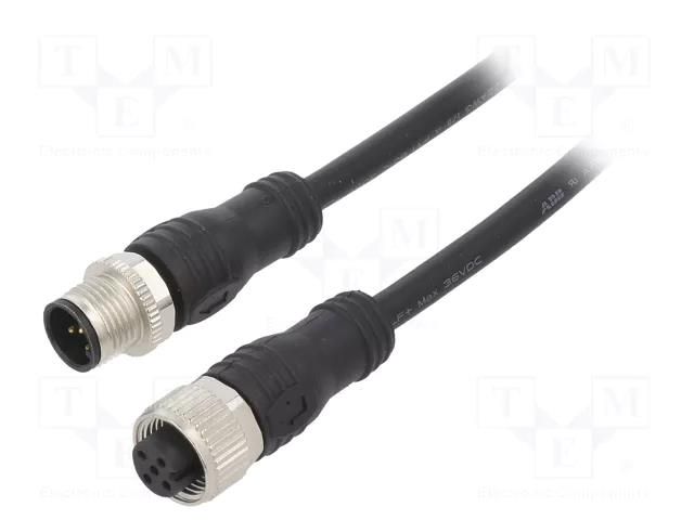 Cable: for sensors/automation; M12; PIN: 5; 10m; plug; max.80°C; PVC ABB 2TLA020056R2300