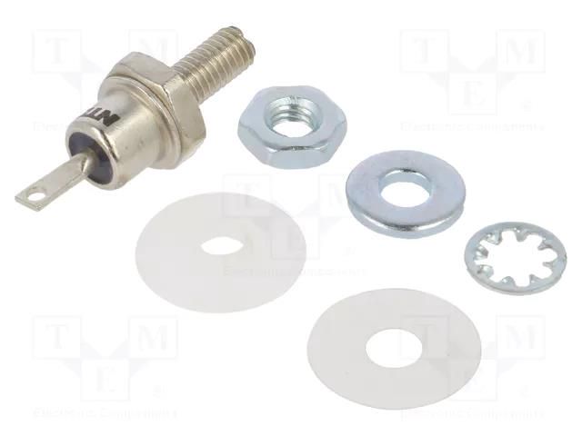 Diode: Zener; 10W; 27V; DO4; screw type; bulk; anode to stud; 10uA NTE Electronics NTE5200A