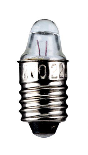 Lens-end Miniature Bulb for Torch, 1.55 W, 1.55 W, transparent - base E10, 3.7 V (DC), 300 mA 9334