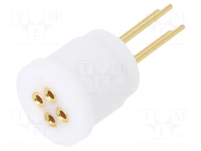 Socket: transistors; PIN: 4; TO18; THT; gold-plated; PTFE FISCHER ELEKTRONIK TF184