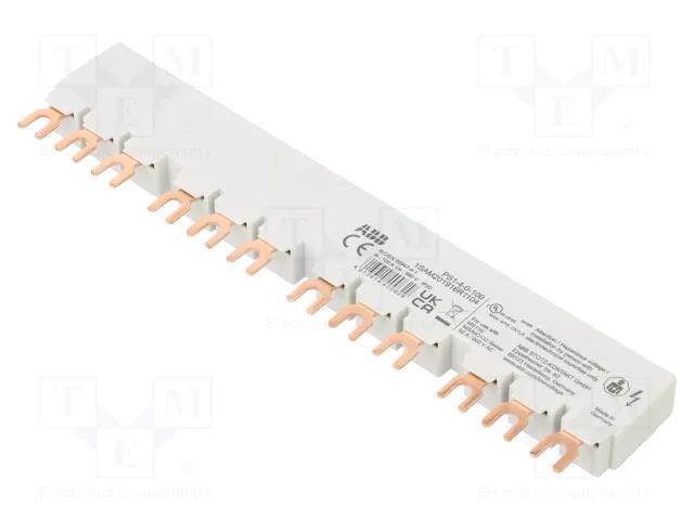 Busbar; 16mm2; Poles: 3; 690VAC; 250VDC; 6kV; Inom: 100A; fork ABB PS1-4-0-100