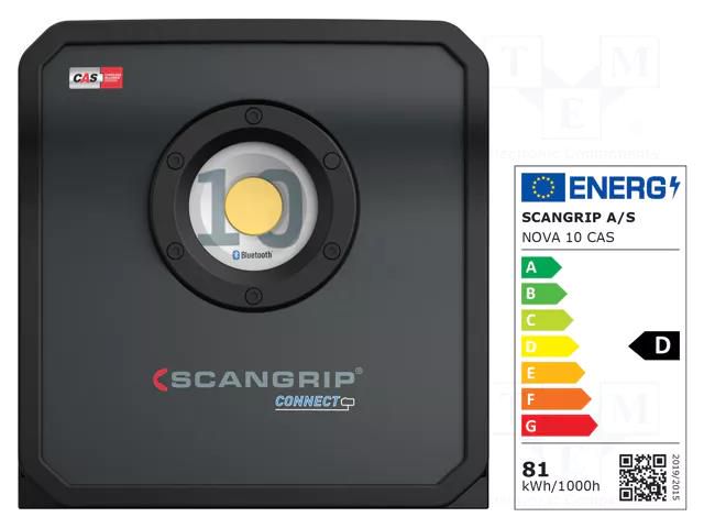 Lamp: working; 6500K; IP54,IP65; SCANGRIP CONNECT; 1000lm,10000lm SCANGRIP SCANGRIP-03.6102C
