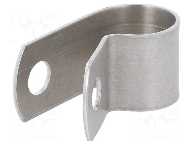 Fixing clamp; ØBundle : 11.1mm; W: 12.7mm; aluminium HELLERMANNTYTON ALU7-AL-NA