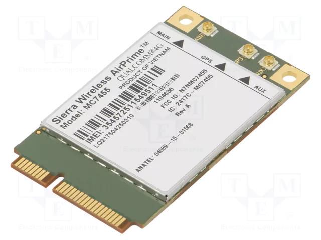 Module: GPS/LTE; 3G,4G; M.2; HSPA,HSPA+,LTE,UMTS,WCDMA SIERRA WIRELESS MC7455