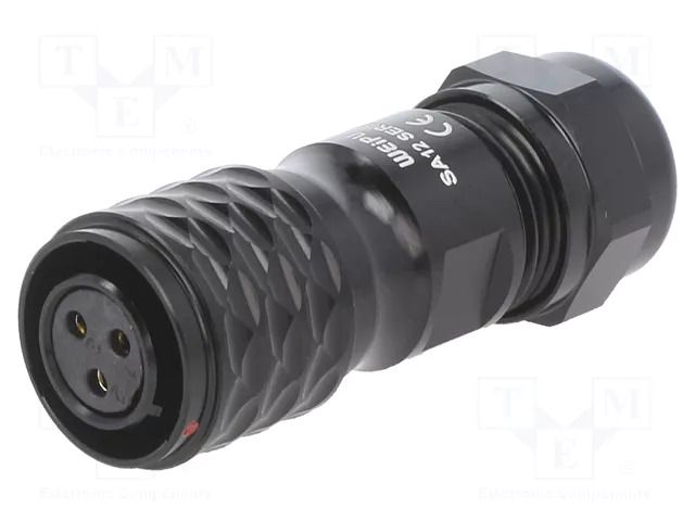 Connector: circular; plug; female; PIN: 3; IP67; SA12; 5÷8mm; 13A WEIPU SA1210/S3IIB