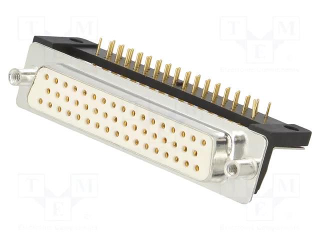 D-Sub; PIN: 50; socket; female; for panel mounting,on PCBs; THT Deltron AG DTS50SYC/2M66UN