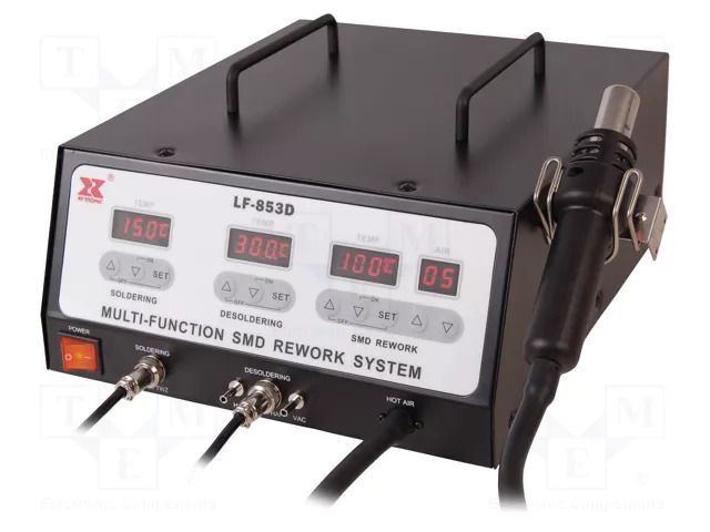 Station: service; 900W; 150÷480°C; ESD; 220VAC; 1.5÷40l/min; Ch: 3 XYTRONIC XY-LF853D
