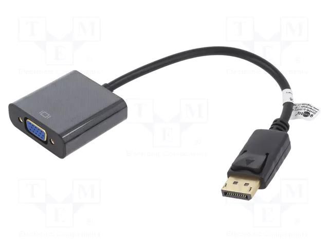 Converter; D-Sub 15pin HD socket,DisplayPort plug; 0.15m; black Goobay DP-VGA-0.15BK