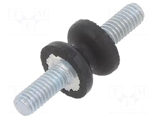 Vibration damper; M4; Ø: 10mm; rubber; L: 8mm; Thread len: 10mm; 43N ELESA+GANTER DVC1-433201
