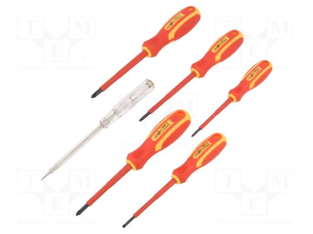 Kit: screwdrivers; insulated; Phillips,slot; 6pcs. PG TOOLS PG-T020