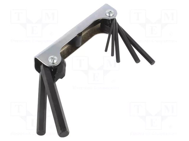 Wrench-set; hex key; Chrom-vanadium steel; 7pcs. PG TOOLS PG-T170