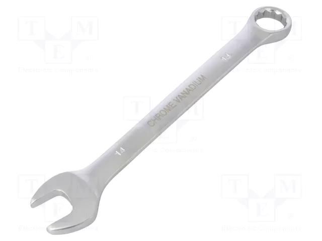 Wrench; combination spanner; 14mm; Chrom-vanadium steel; satin PG TOOLS PG-T106