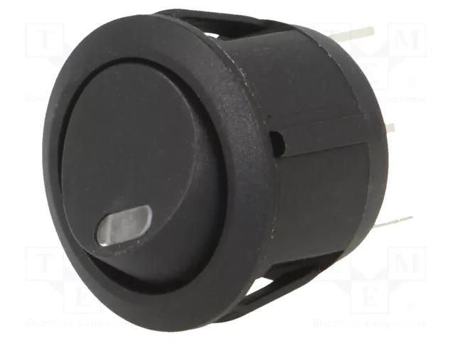 ROCKER; SPST; Pos: 2; ON-OFF; 20A/14VDC; black; LED; RA; Body: black SWITCH COMPONENTS RA3-1A-DC-2-RL