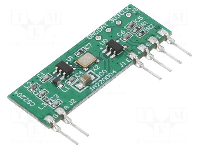 Module: RF; FM transmitter; FSK; 433.92MHz; 2.2÷3.6VDC; 10dBm; THT RADIOCONTROLLI RC-TFSK4-433N