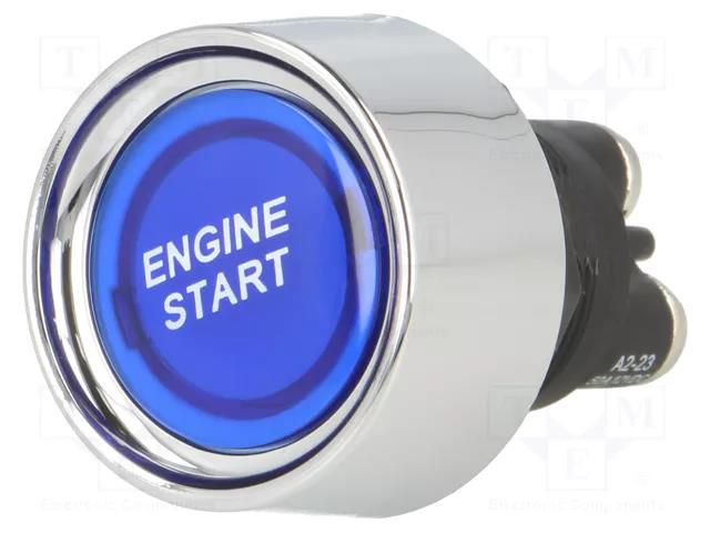 Switch: push-button; Pos: 2; SPST-NO; 50A/12VDC; blue; Illumin: LED SWITCH COMPONENTS SA-1B-DC-3-UL-P