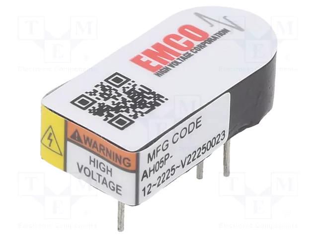 Converter: DC/DC; 1.5W; Uin: 12VDC; Uout: 0÷500VDC; Iout: 3mA; THT XP POWER AH05P-12