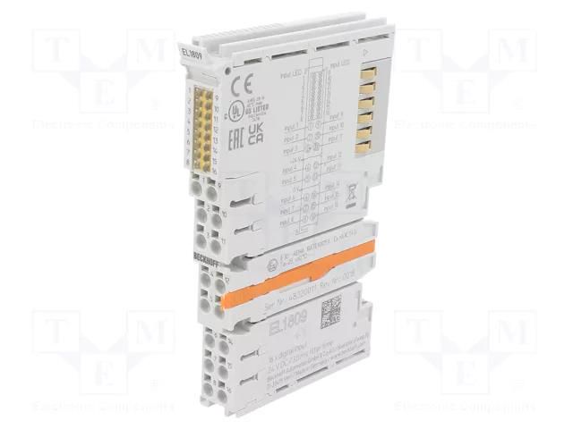 Industrial module: digital input; -25÷60°C; IP20; 24VDC; EtherCAT Beckhoff Automation EL1809