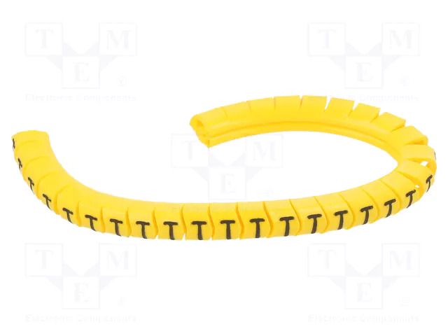 Markers; Marking: T; 2.5÷5mm; PVC; yellow; -30÷60°C; leaded; PA-1 PARTEX PA-10003PV40.T